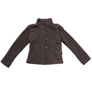 CALVIN KLEIN BROWN PUFFER JACKET w/ FURR